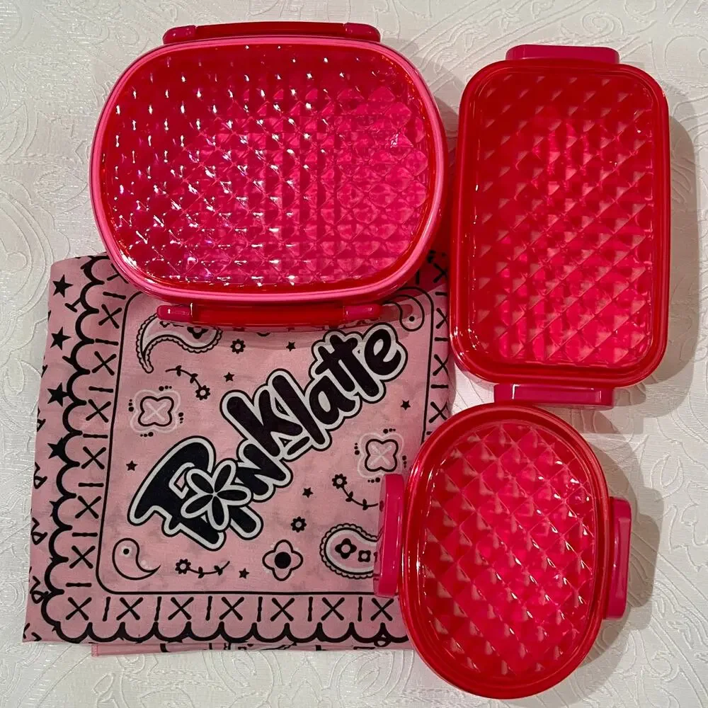 Pink Kawaii Japanese Bento Lunch Container Set 5 Pieces